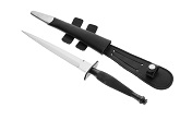 Fairbairn Sykes Commando Knife, 1st Pattern - Black Handle, Bright Blade